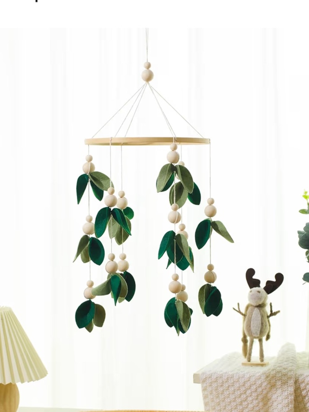 Nursery Leaf Mobile - Green Hanging Crib Mobile